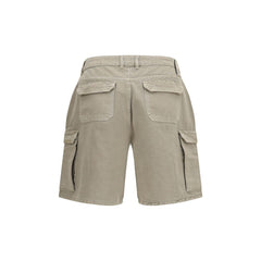 Represent Beige Cotton Bermuda Shorts
