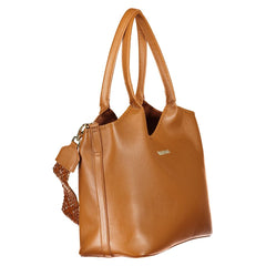 Mario Valentino Brown Polyurethane Women's Bag with Shoulder Strap