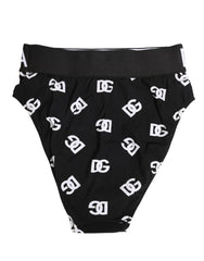 Dolce & Gabbana White Black Logo Waistband Midi Brief Underwear