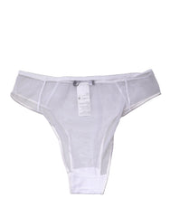 Dolce & Gabbana White Sheer Silk Stretch High Brief Underwear
