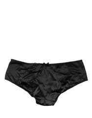 Dolce & Gabbana Black Silk Stretch Mid Waist Brief Panty Underwear