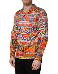 Dolce & Gabbana Multicolor Sicilian Carretto Twill Cotton Men Shirt