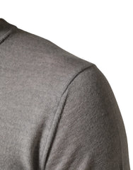 Dolce & Gabbana Gray Long Sleeves Crew Neck Pullover Sweater