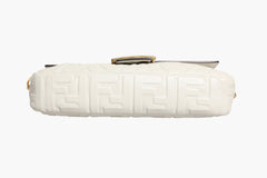 Fendi FF Embossed Baguette Nappa Leather Bag