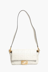 Fendi FF Embossed Baguette Nappa Leather Bag