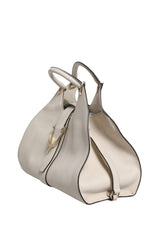 Gucci White Leather Stirrup Top Handle Bag