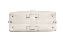 Gucci White Leather Stirrup Top Handle Bag