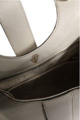 Gucci White Leather Stirrup Top Handle Bag