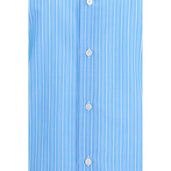 Finamore Blue Cotton Pattern Shirt
