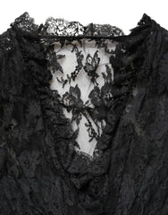 Dolce & Gabbana Black Lace A-line Long Evening Gown Dress