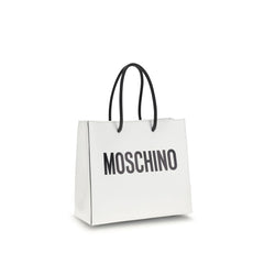 Moschino White Calf Leather Bos Taurus Handbag