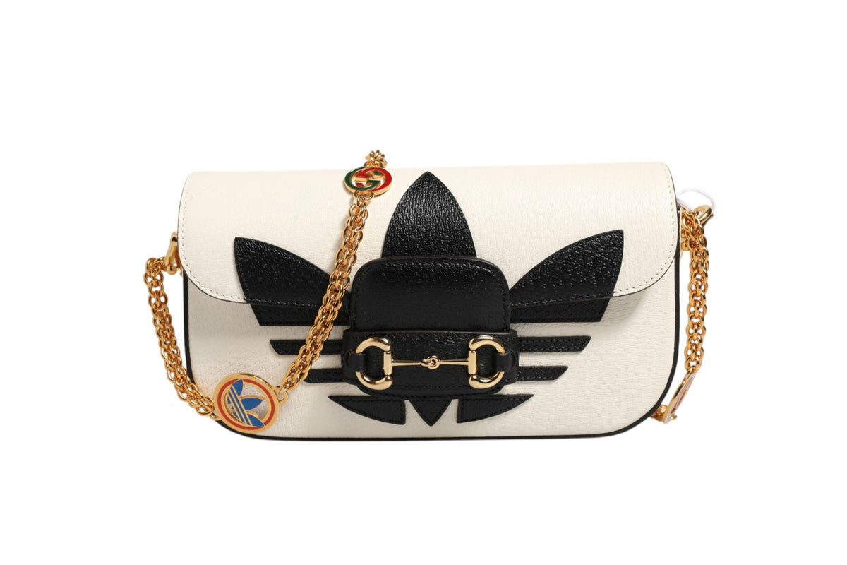Gucci x Adidas Horsebit 1955 Shoulder Bag Black/White