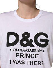 Dolce & Gabbana White D&G PRINCE I WAS THERE Crew Neck T-shirt
