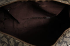 Saint Laurent Green and Brown Pattern Canvas Duffel Bag