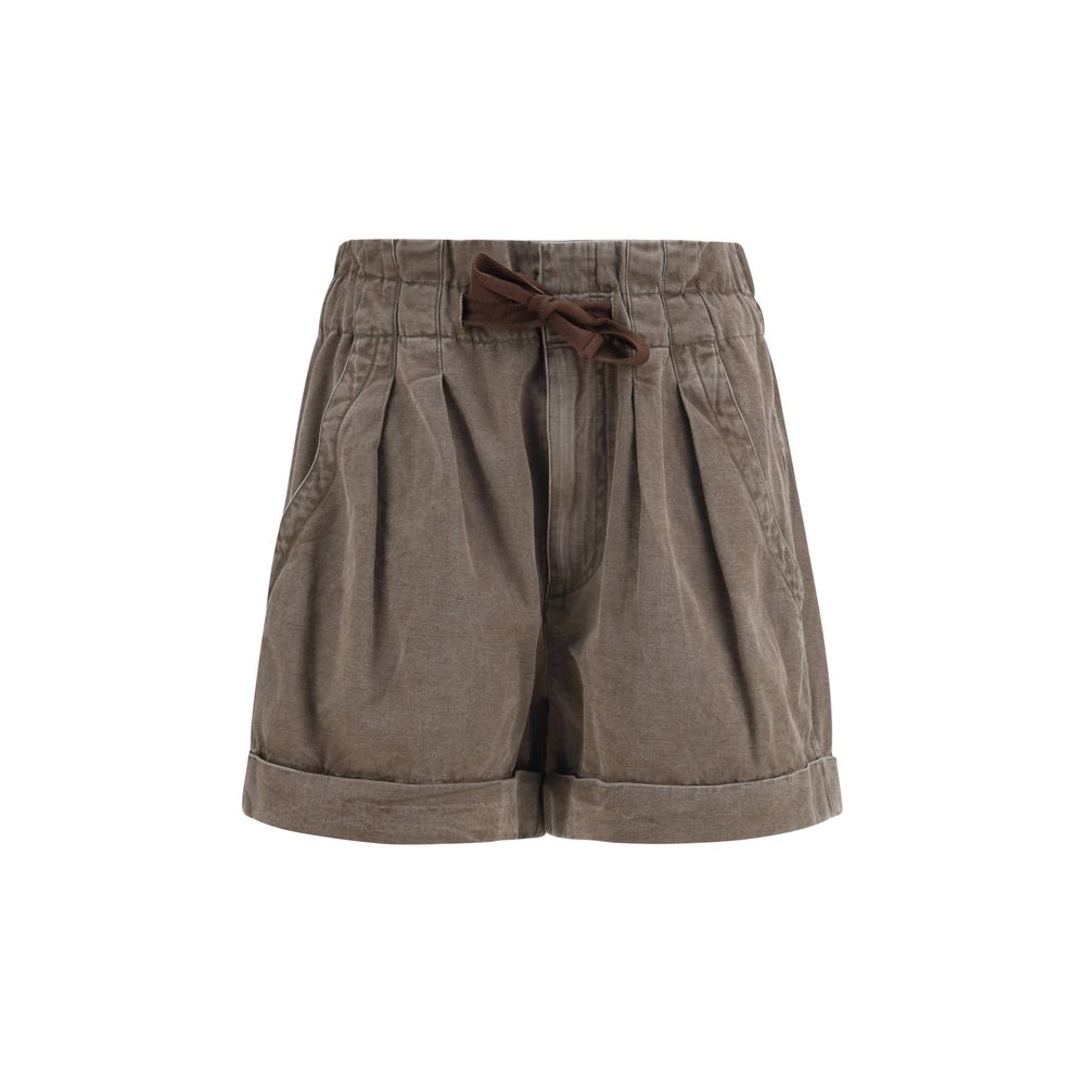 Marant Etoile Brown Cotton Bermuda Shorts