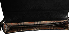Burberry Black and Gold leather logo crossbody bag