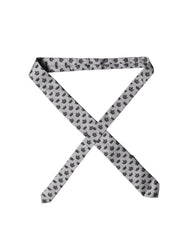 Dolce & Gabbana Gray Crown Fantasy Silk Adjustable Men Tied Necktie Tie