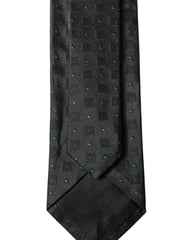 Dolce & Gabbana Black Geometric Silk Adjustable Men Tied Necktie Tie