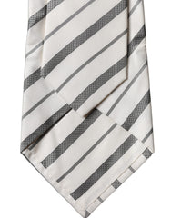 Dolce & Gabbana Black White Stripes Silk Adjustable Women Necktie Tie