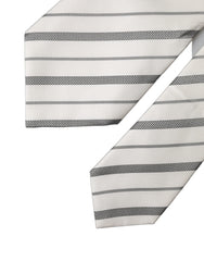 Dolce & Gabbana Black White Stripes Silk Adjustable Women Necktie Tie