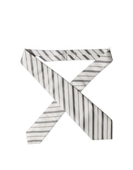 Dolce & Gabbana Black White Stripes Silk Adjustable Women Necktie Tie