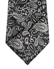Dolce & Gabbana Black White Paisley Silk Adjustable Women Necktie Tie