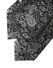 Dolce & Gabbana Black White Paisley Silk Adjustable Women Necktie Tie