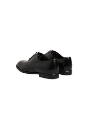 Dolce & Gabbana Black Calfskin Leather Derby Men Dress Shoes