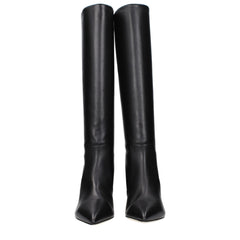 Paris Texas Black Leather Ankle Boots