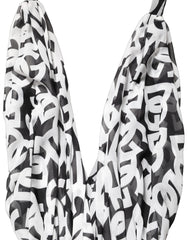 Dolce & Gabbana Black White Logo Sleeveless Floor Length Maxi Dress