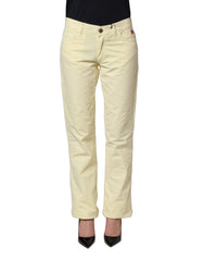 Roy Roger's Yellow Cotton Straight Casual Denim Trouser Jeans