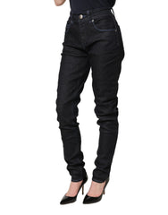 Acht Black Cotton Stretch HighWaist Skinny Denim Trouser Jeans