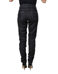 Acht Black Cotton Stretch HighWaist Skinny Denim Trouser Jeans