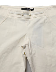 Elisabetta Franchi White Low Waist Skinny Women Trouser Pants