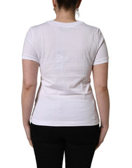 Dolce & Gabbana White Cotton Round Neck Short Sleeves T-Shirt