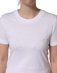 Dolce & Gabbana White Cotton Round Neck Short Sleeves T-Shirt
