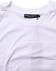 Dolce & Gabbana White Cotton Round Neck Short Sleeves T-Shirt