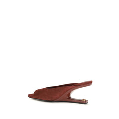 Balmain Bordeaux Goatskin Mules