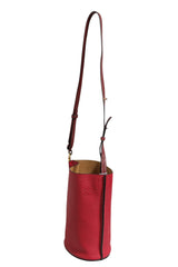 Loewe Gate Raspberry & Wine Leather Bucket Bag