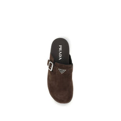 Prada Brown Calf Leather Bos Taurus Mules