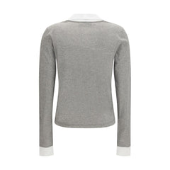 Miu Miu Gray Cotton Long Sleeve T-Shirt