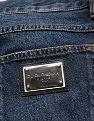 Dolce & Gabbana Dark Blue Washed MidWaist Straight Denim Jeans