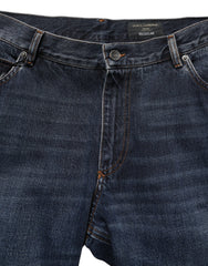 Dolce & Gabbana Dark Blue Washed MidWaist Straight Denim Jeans