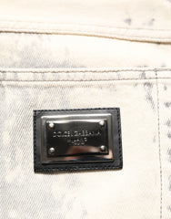 Dolce & Gabbana Beige Tie Dye Cotton Straight Men Denim Jeans