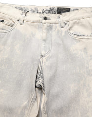 Dolce & Gabbana Beige Tie Dye Cotton Straight Men Denim Jeans