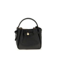Tory Burch Black Calf Leather Bos Taurus Backet Bag