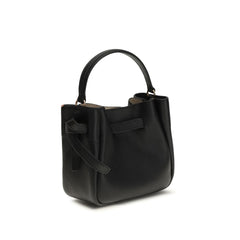 Tory Burch Black Calf Leather Bos Taurus Backet Bag