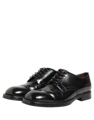 Dolce & Gabbana Black Leather Lace Up Derby Dress Formal Shoes