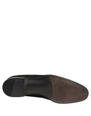 Dolce & Gabbana Black Brocade Men Slip On Dress Loafers Shoes