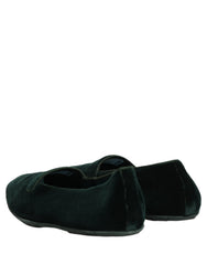 Dolce & Gabbana Green Velvet Slip On Men Flats Loafers Shoes